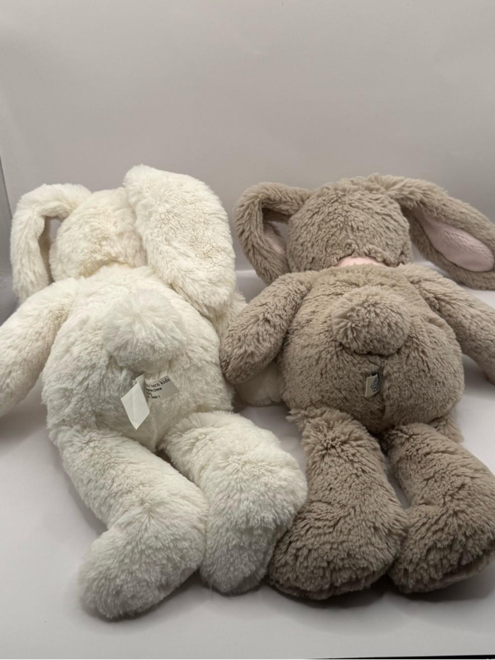 Pottery Barn Kids set of 2 Bunnies Gray and White - Picture 3 of 6